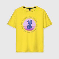 Футболка оверсайз женская Кролики 2023, цвет: желтый