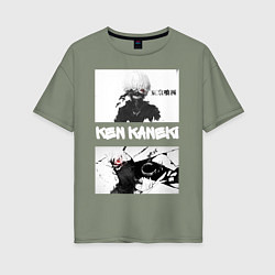 Женская футболка оверсайз Tokyo Ghoul Ken Kaneki