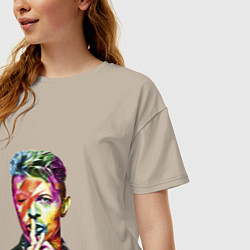 Футболка оверсайз женская David Bowie singer, цвет: миндальный — фото 2