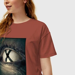 Футболка оверсайз женская X - Files poster, цвет: кирпичный — фото 2