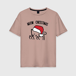 Женская футболка оверсайз Поздравление от кота