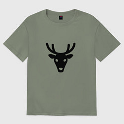 Женская футболка оверсайз Голова оленя