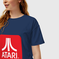 Футболка оверсайз женская Atari logo, цвет: тёмно-синий — фото 2