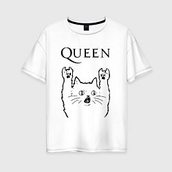 Женская футболка оверсайз Queen - rock cat