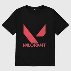 Футболка оверсайз женская Valorant - logo, цвет: черный