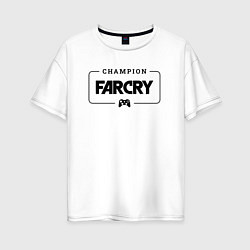 Женская футболка оверсайз Far Cry gaming champion: рамка с лого и джойстиком