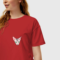 Футболка оверсайз женская Лысый сфинкс, цвет: красный — фото 2
