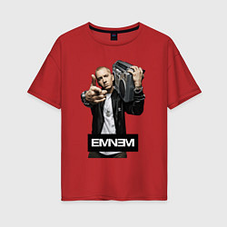 Женская футболка оверсайз Eminem boombox