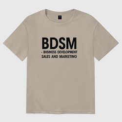 Футболка оверсайз женская Business Development Sales & Marketing, цвет: миндальный