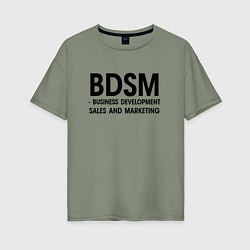 Футболка оверсайз женская Business Development Sales & Marketing, цвет: авокадо