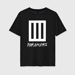 Футболка оверсайз женская Paramore логотип, цвет: черный