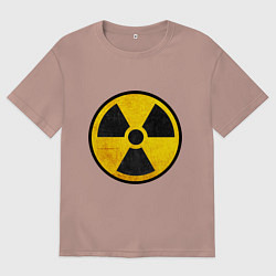 Футболка оверсайз женская Atomic Nuclear, цвет: пыльно-розовый