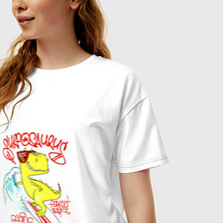 Футболка оверсайз женская Surfosaurus o pacific perfect waves, цвет: белый — фото 2