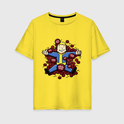 Женская футболка оверсайз Vault boy caps