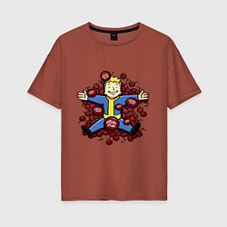 Футболка оверсайз женская Vault boy caps, цвет: кирпичный