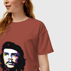 Футболка оверсайз женская Coloured Che, цвет: кирпичный — фото 2
