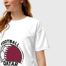 Футболка оверсайз женская Football Qatar, цвет: белый — фото 2