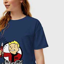 Футболка оверсайз женская Vault boy - nuka cola, цвет: тёмно-синий — фото 2