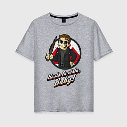 Женская футболка оверсайз Vault boy - terminator