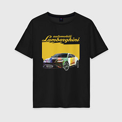 Футболка оверсайз женская Lamborghini Urus - Italy, цвет: черный