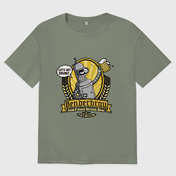 Футболка оверсайз женская Benderbrau premium beer, цвет: авокадо