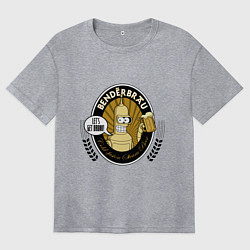 Футболка оверсайз женская Benderbrau - lets get drunk, цвет: меланж