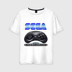 Футболка оверсайз женская Sega - mega drive joystick, цвет: белый