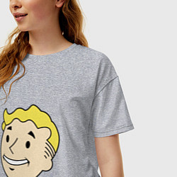 Футболка оверсайз женская Vault boy head, цвет: меланж — фото 2