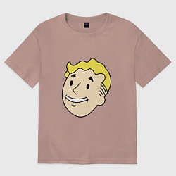 Футболка оверсайз женская Vault boy head, цвет: пыльно-розовый