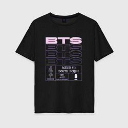 Женская футболка оверсайз BTS kpop group info