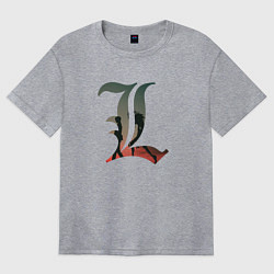 Футболка оверсайз женская Тетрадь смерти Рюк и Лайт Ягами, цвет: меланж