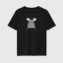 Женская футболка оверсайз Минималистичная мышь