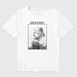 Футболка оверсайз женская Destiny BW Art - Takt Op Destiny, цвет: белый