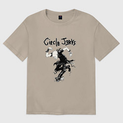 Футболка оверсайз женская Circle Jerks панк рок группа, цвет: миндальный