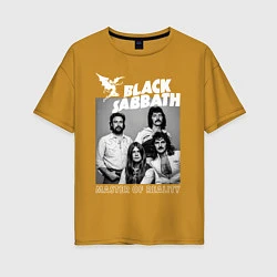 Футболка оверсайз женская Black Sabbath rock, цвет: горчичный