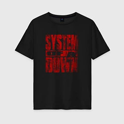 Футболка оверсайз женская System of a Down ретро стиль, цвет: черный