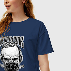 Футболка оверсайз женская Neurofunk solder, цвет: тёмно-синий — фото 2