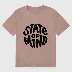 Футболка оверсайз женская DNB состояние души, цвет: пыльно-розовый