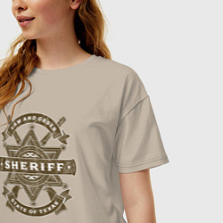 Футболка оверсайз женская Sheriff, цвет: миндальный — фото 2