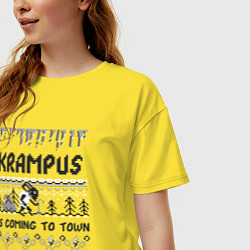 Футболка оверсайз женская Krampus is coming to town, цвет: желтый — фото 2