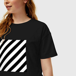 Футболка оверсайз женская Black and white, цвет: черный — фото 2