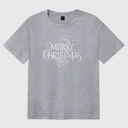 Футболка оверсайз женская Merry christmas fun, цвет: меланж