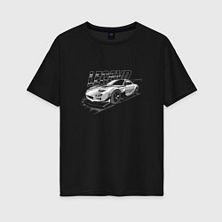 Футболка оверсайз женская Тойота Супра арт, цвет: черный