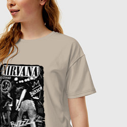 Футболка оверсайз женская Nirvana bleach, цвет: миндальный — фото 2
