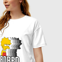 Футболка оверсайз женская Лиза Симпсон - bored, цвет: белый — фото 2