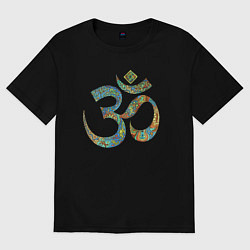 Женская футболка оверсайз Ом детальный