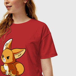 Футболка оверсайз женская Offended fox, цвет: красный — фото 2