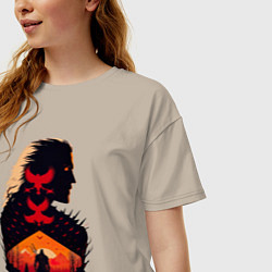 Футболка оверсайз женская Геральт из Ривии, цвет: миндальный — фото 2