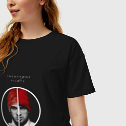 Футболка оверсайз женская Twenty one pilots musical, цвет: черный — фото 2