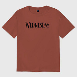 Футболка оверсайз женская Logo black Wednesday, цвет: кирпичный